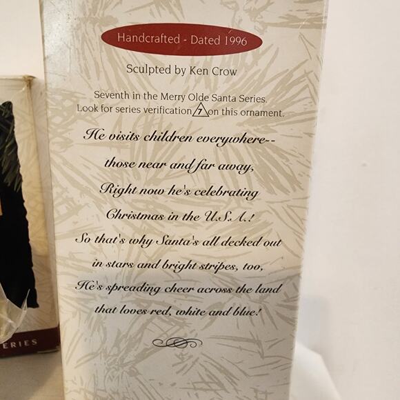 Lot 2 Hallmark Merry Olde Santa Ornaments 1994 #5 & 1996 #7 Ken Crow - Picture 5 of 8